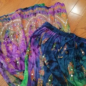 Tie dye broomstick maxi skirt OSFM